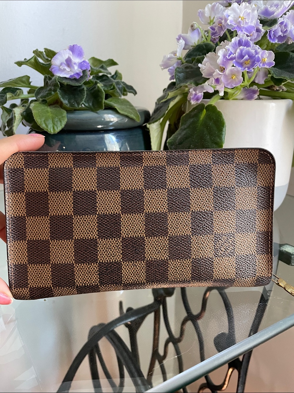 Louis Vuitton Brown Damier Canvas Zip Wallet